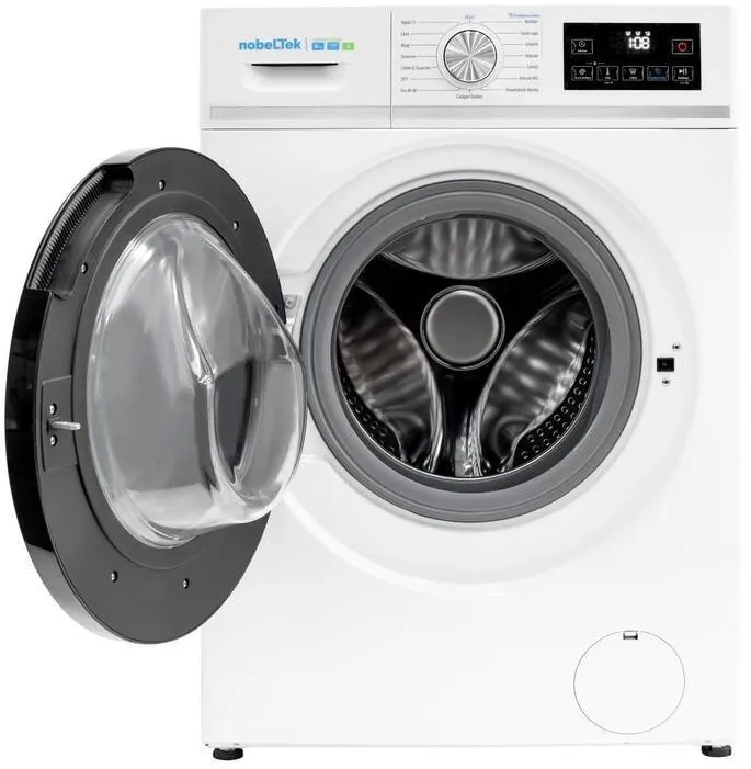 NobeLTek Masina de spalat rufe NWM812A-W 8KG 1200RPM Motor Inverter 16 Programe Functie Abur Clasa A Alb