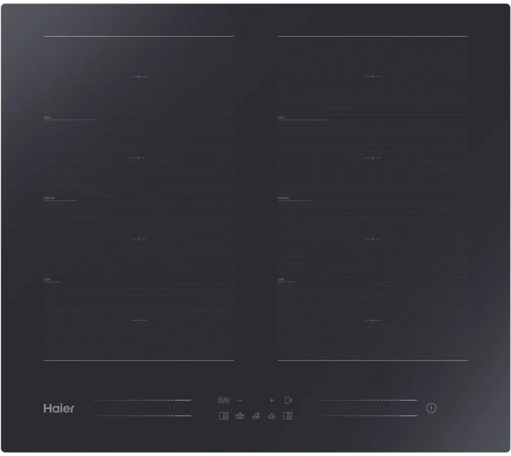 Plita Haier incorporabila HA2MTSJ68MC, Inductie, 8 zone de gatit, Control tactil multislider, Indicator de caldura reziduala, VaryCook, Multizone, Timmer, Booster, Keep warm, WiFi, 60 cm, Negru