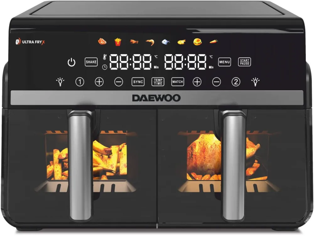 Friteuza cu aer cald dubla DAEWOO DAF2X1100LRB 10 L 2x1100 W