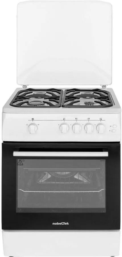 Aragaz NLT 6603A/G1, Gaz, Grill, Aprindere electrica, Iluminare cuptor, 60 x 60 cm, Alb