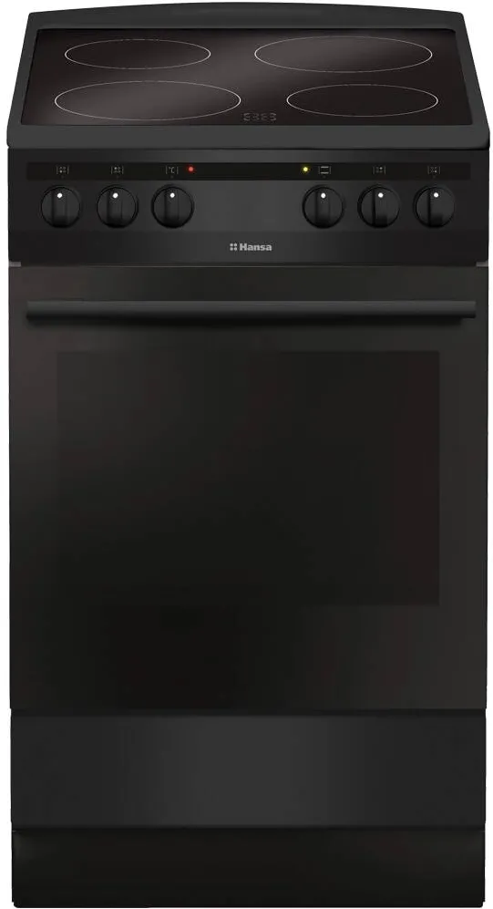 Aragaz FCCM58088, Plita vitroceramica, 4 zone de gatit, Electric, Grill, Indicator caldura reziduala, Clasa A, 50 cm, Negru