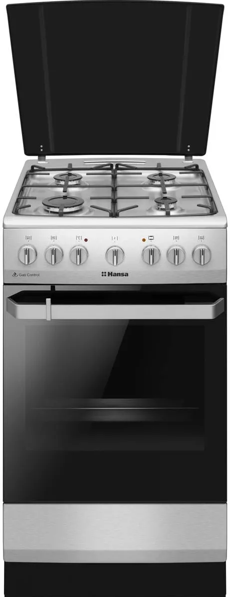 Aragaz FCMX581009, 4 arzatoare, Mixt, Curatare abur, Grill, Clasa A, 50 cm, Inox