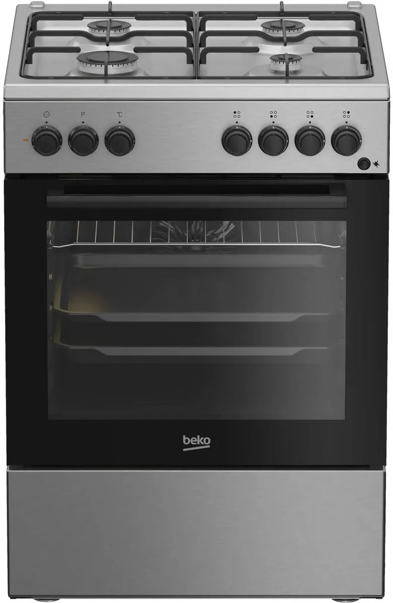 Aragaz FBSE62120XD, Mixt, 4 arzatoare, Aprindere electrica, Gatire asistata cu ventilatie, Grill, 60 cm, Inox