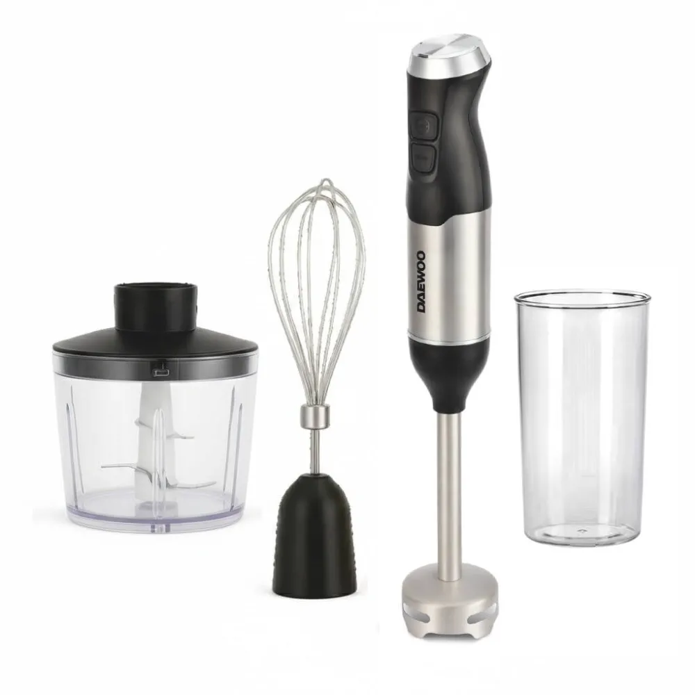 DAEWOO Mixer vertical DHB60BX, putere 600 W, tija detasabila din inox, 2 trepte de viteza, lama din inox, Inox