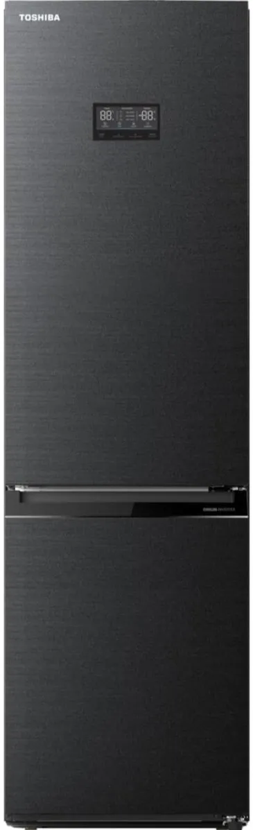 Toshiba Combina frigorifica GR-RB500WE-PMJ, 378 l, No Frost, Pure BIO + Alloy Cooling, Flex Drawer, Control touch, Raft sticle, Iluminare LED, Clasa E, H 201 cm, Antracit
