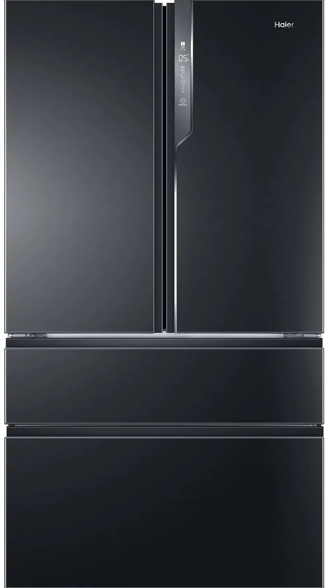 Haier Side by side HB26FSNAAA, French Door, 750l, Total No Frost, Motor Inverter, Sistem Antibacterian, Display LED, Super Freezing, Holiday, Clasa E, H 190 cm, Negru