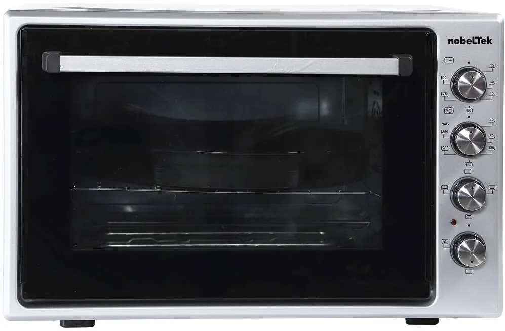 NobeLTek Cuptor electric NLT FSO70X, 70L, 2200W, grill, timer, termostat, sticla dubla, ventilator, iluminare, gri inox