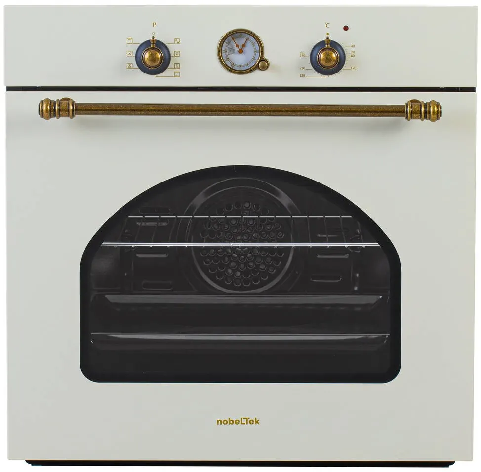 NobeLTek Cuptor incorporabil electric NBIO-9749RBJ, 60L, sticla dubla, design rustic, crem