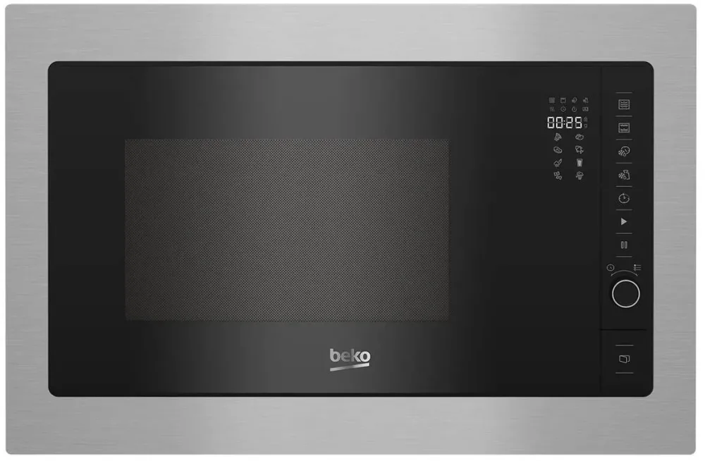 Cuptor cu Microunde BEKO BMGB25332BG, Putere 900 W, 25 L, Functie AutoCook, 8 programe Auto Cook, 5 niveluri de putere, functie grill, Negru / Gri