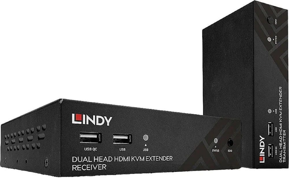 Switch KVM Lindy 100m Cat.6 Dual Head HDMI, USB & RS232 Extender