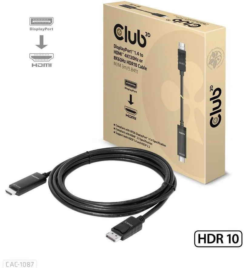 Adaptor CLUB 3D DisplayPort 1.4 > HDMI HDR 8K60Hz 3m