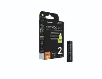 Panasonic "eneloop pro" Battery, AA, 2500 mAh, set of 2