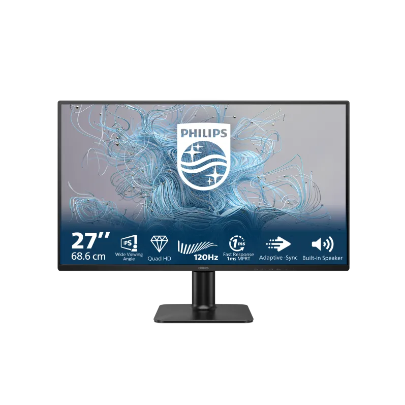 Monitor Philips LED 27" 27E2N2500/00, QHD 2560 x 1440, HDMI, DisplayPort, 120 Hz, 4 ms Negru