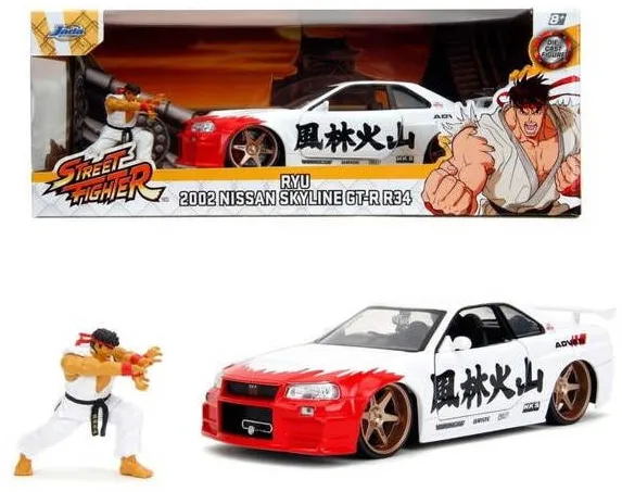 Masina Jada Automacheta Jada, Ryu Street Fighter, set cu figura, 30x11x15cm
