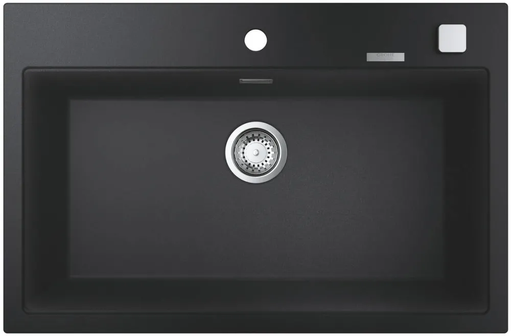 Grohe Chiuveta compozit Grohe 31652AP0, 78 x 51 cm, Kit montaj si evacuare inclus, Negru granit