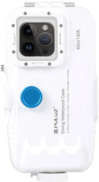 Puluz Plastikowe wodoodporne etui Puluz na iPhone 14 Plus/Pro Max/13 Pro Max/12 Pro Max/11 Pro Max (biały)