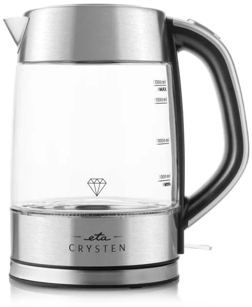 ETA ETA415490000 Crysten Kettle, 1.7 L, Glass/Stainless Steel