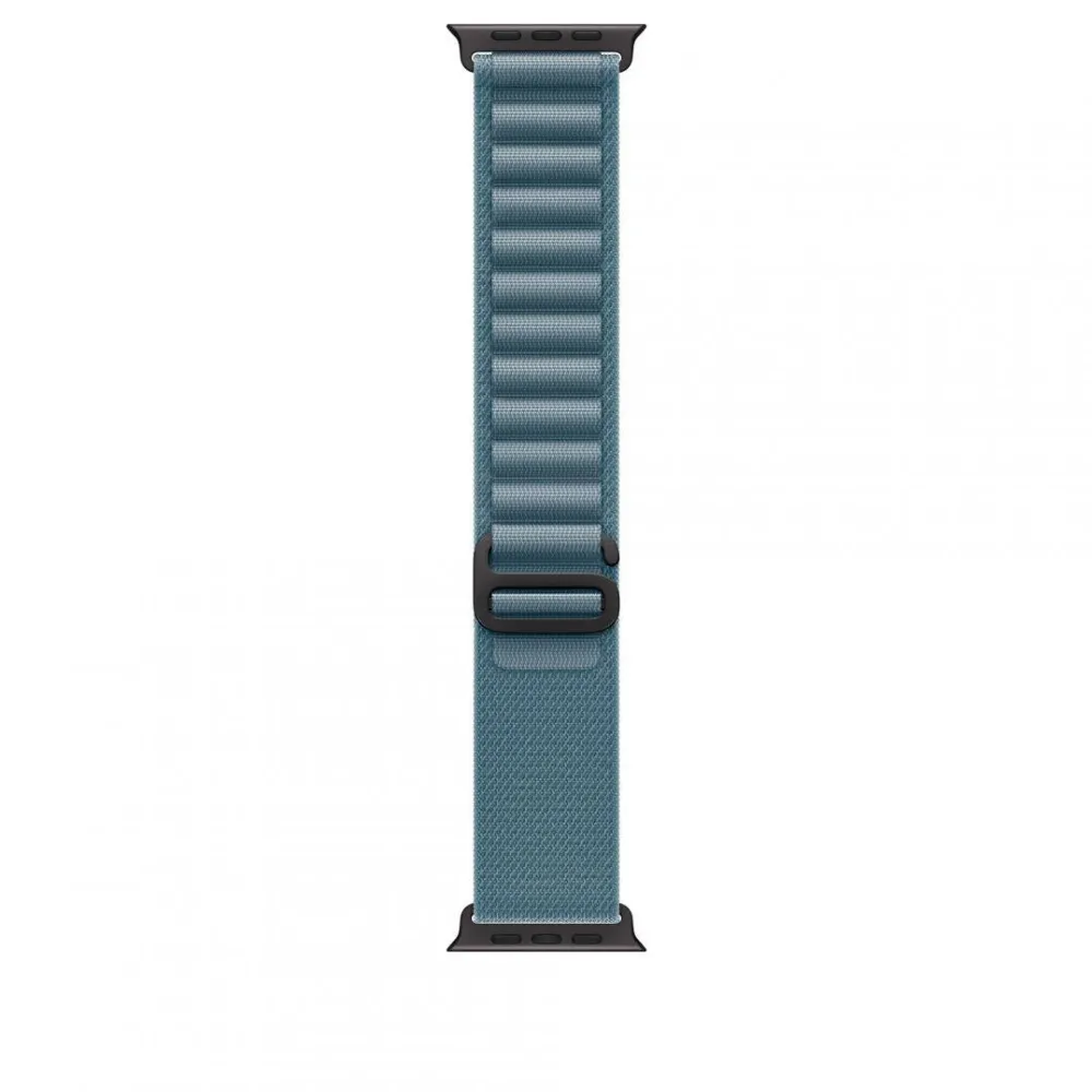 Curea smartwatch Apple Alpine Loop 49 mm marime mare albastru deschis, finisaj Black Titanium