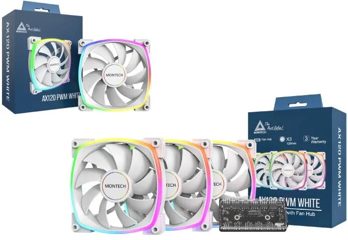 Montech Ventilator Montech Kit 3x AX120 PWM White