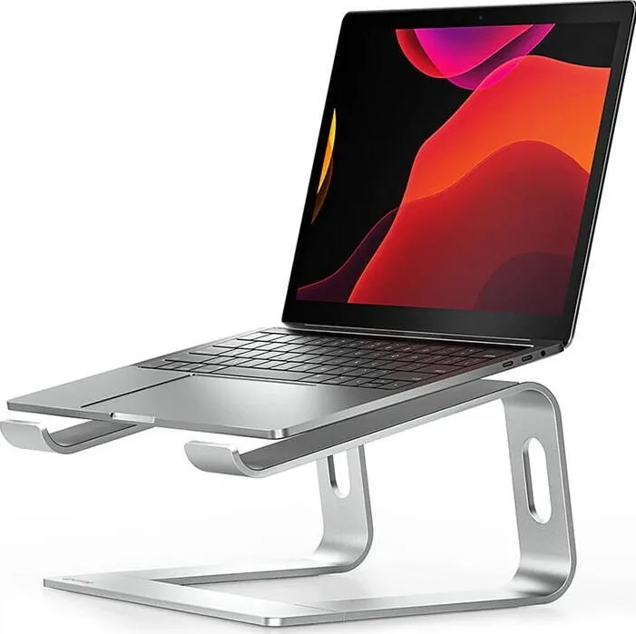 Accesoriu Laptop CRONG Suport laptop Crong AluBench, aluminiu, argintiu, ergonomic, cu picioare din cauciuc