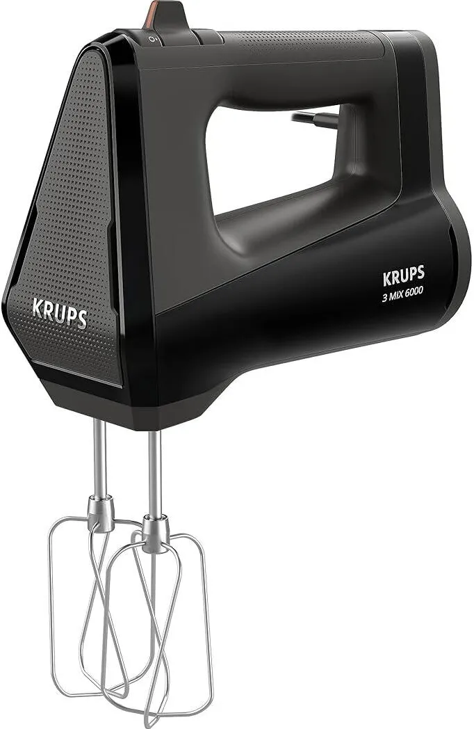 KRUPS Mixer de mana Krups GN6028 3MIX 6000 . 600 W. Include tel si carlig pentru aluat, Negru