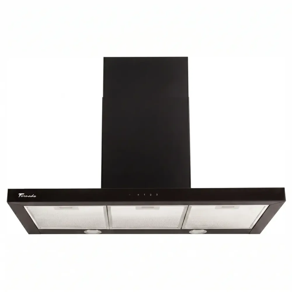Tornado Hota Decorativa Tornado Lara 1200 (90), 1 motor, latime 90 cm, 3 viteze, absorbtie 1200 m3/ora, Negru