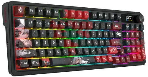 Tastatura Redragon Tastatura gaming mecanica Bluetooth cu si fara fir Redragon Artemis Pro Anime AK neagra cu rosu iluminare RGB