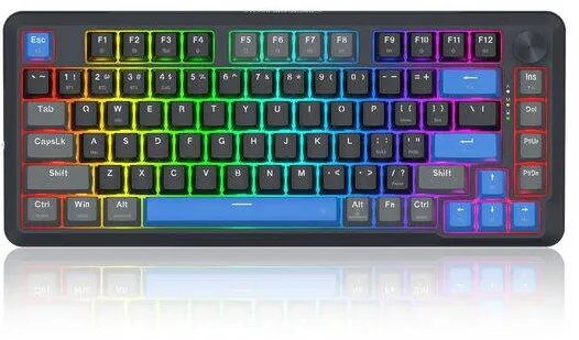 Tastatura Redragon Tastatura gaming mecanica Bluetooth cu si fara fir Redragon Cyrus Pro neagra cu albastru iluminare RGB