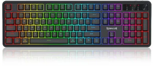 Tastatura Redragon Tastatura gaming Bluetooth cu fir si wireless Redragon Volcano neagra iluminare RGB