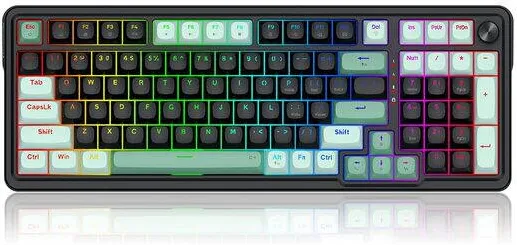 Tastatura Redragon Tastatura gaming mecanica Redragon Eisa Magnetic neagra cu verde iluminare RGB