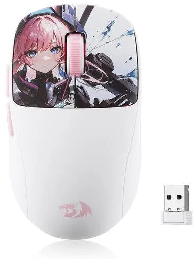 Mouse Redragon gaming Bluetooth cu si fara fir Klyamoor Pro Standard Anime alb cu roz