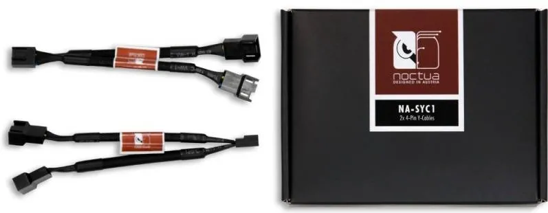 Noctua 2x 4-pin Fan Female - 2x 4-pin Fan Male, negru