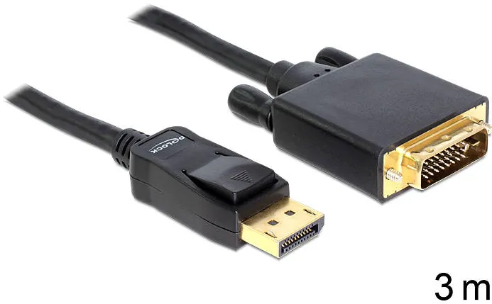 DELOCK Cablu Displayport 1.2 tata - DVI 24+1 tata pasiv 3m; negru