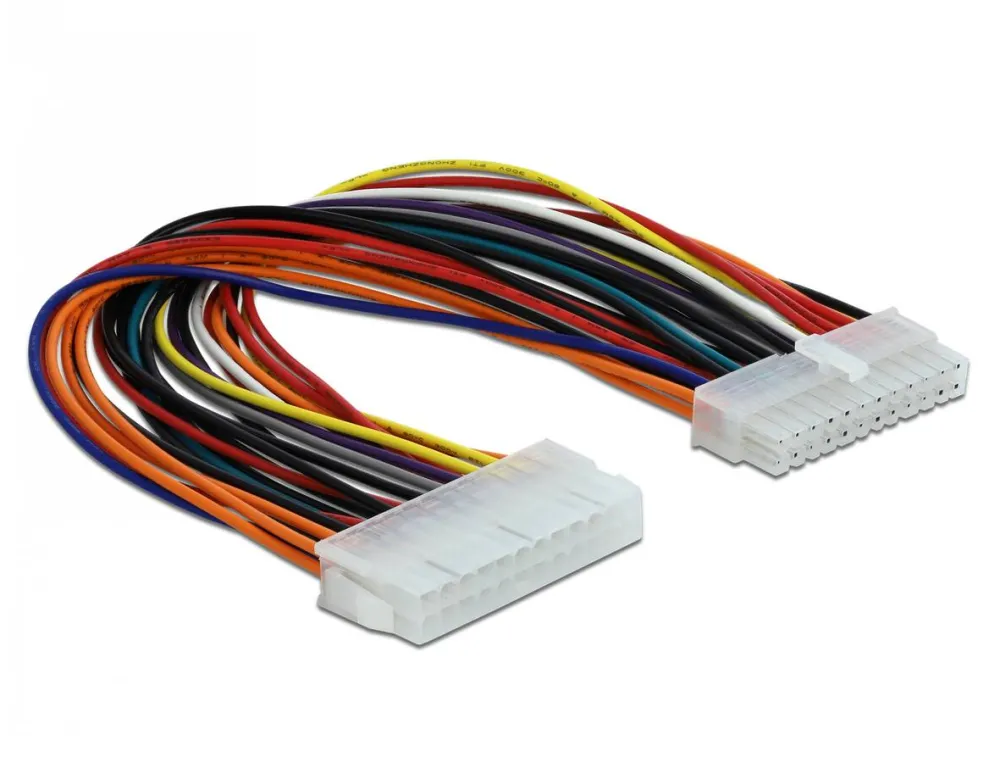 DELOCK 82989, power extension cable - 24 pin ATX to 24 pin ATX - 22 cm