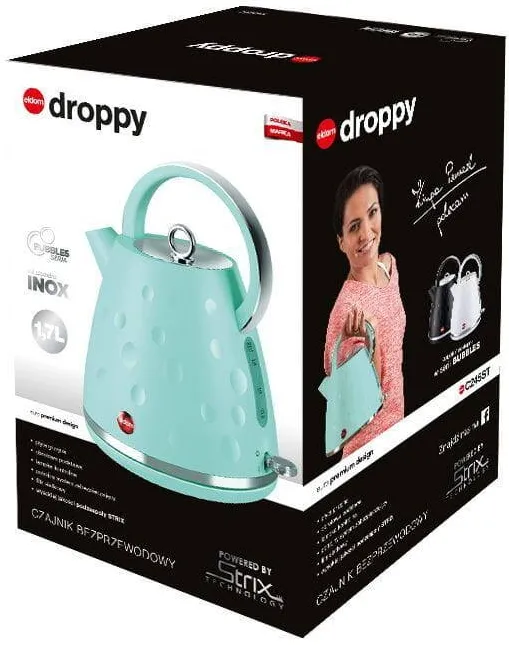 Fierbator ELDOM DROPPY, 2000 W, 1,7 l, filtru tip sita, turcoaz