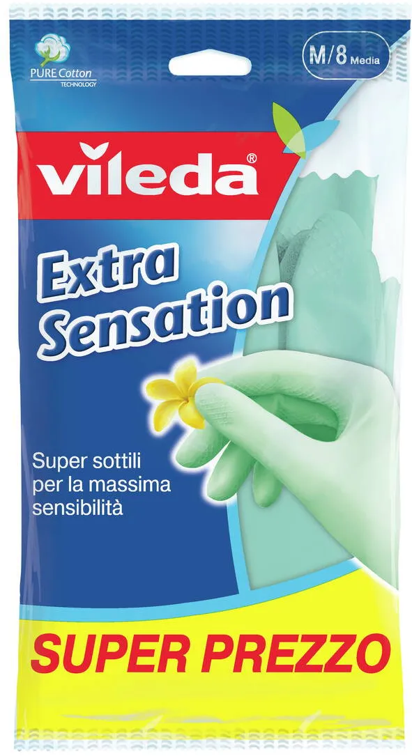 VILEDA Extra Sensation Manusi de uz casnic verde, Latex 1 buc(e)