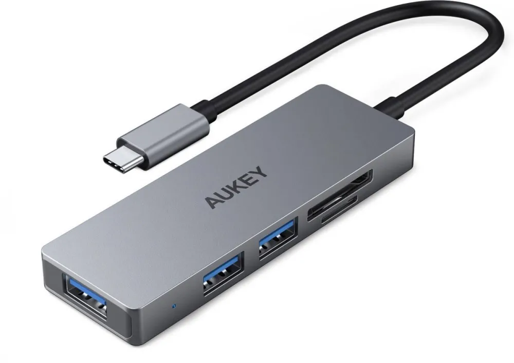 Hub USB Aukey CB-C63 aluminium USB-C Ultra Slim 4i