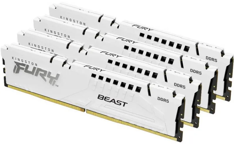 Memorie RAM Kingston FURY Beast White 64GB DDR5 6000MHz CL40 Quad Channel Kit