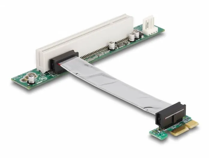 Adaptor DELOCK Placa detasabila PCI Express x1 > 1 x PCI cu cablu fexibil de 9 cm, insertie pe stanga
