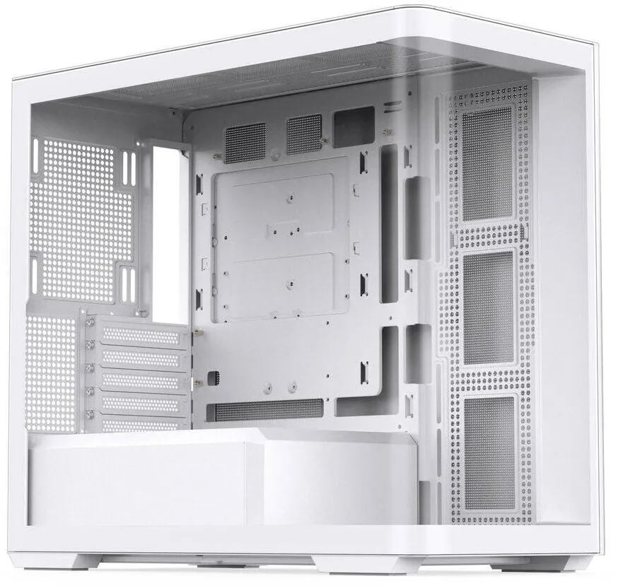 Carcasa PC Jonsbo D300 Midi-Tower, 270 Grad, Tempered Glass - weiß