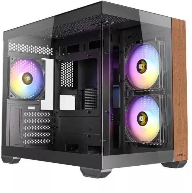 Carcasa PC Antec CX600M Wood PC, Mini-Tower, Micro-ATX, Tempered Glass - Negru, Holz