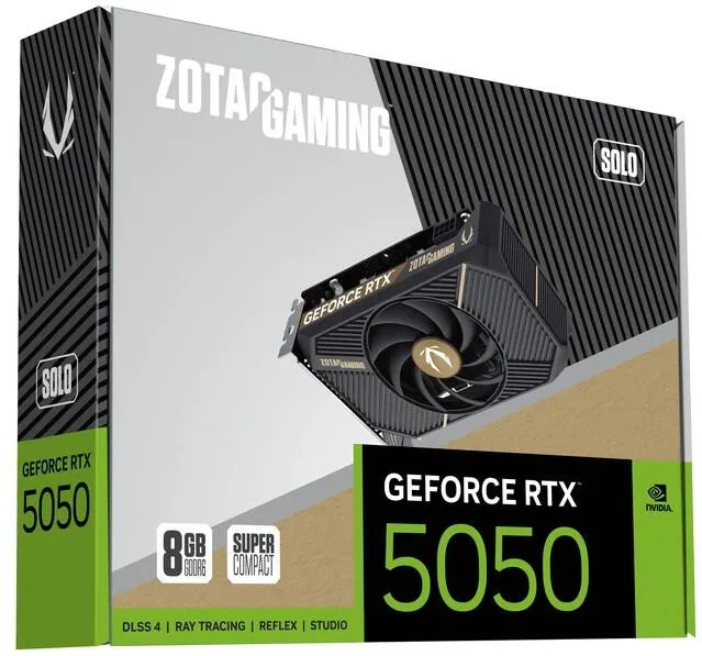 Placa Video ZOTAC GAMING GeForce RTX 5050 SOLO NVIDIA 8 GB GDDR6