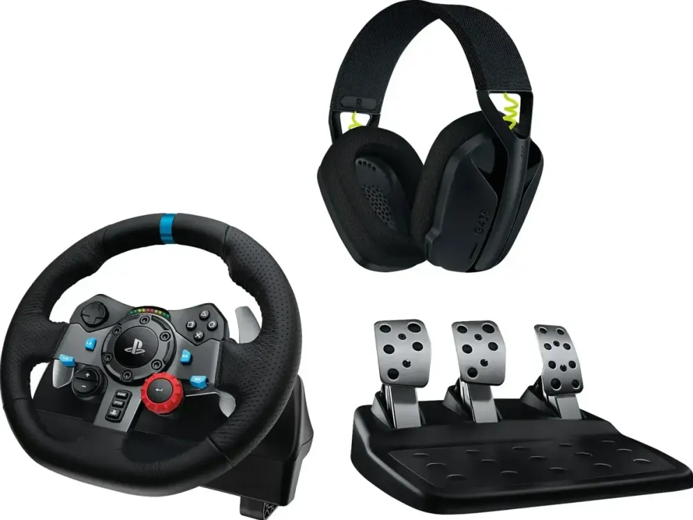 Volan LOGITECH G29 EU + G435 Black Gaming Controller Aluminium Black USB Steering wheel + pedals + headset PC