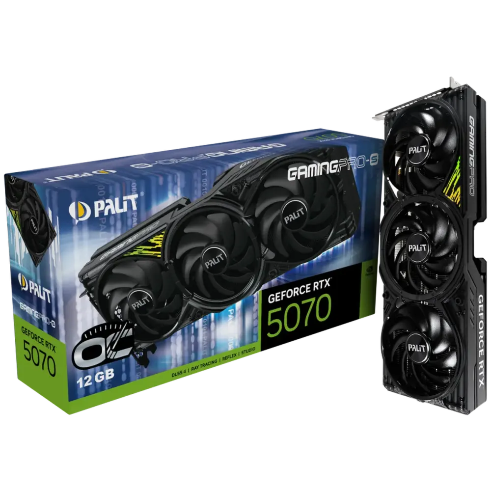 Placa Video Palit Palit GeForce RTX 5070 GamingPro-S OC, 12288 MB GDDR7