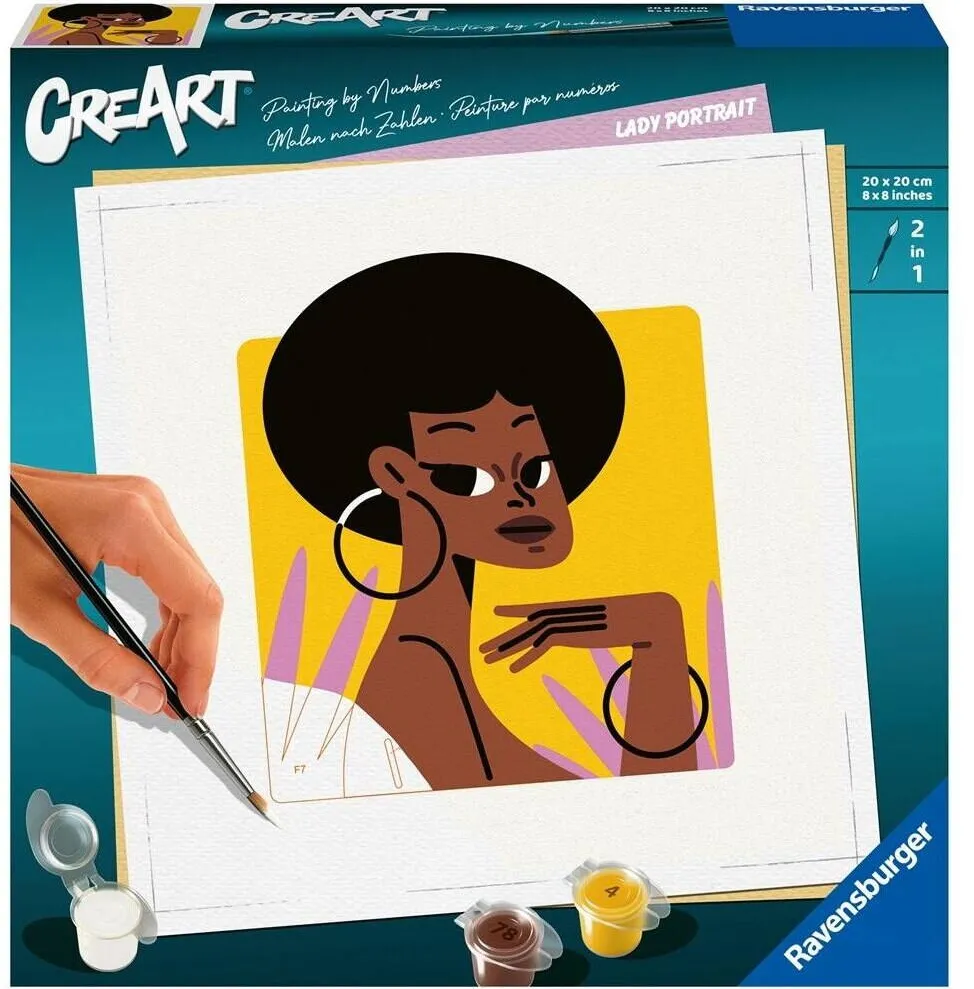 Jucarie creativa Ravensburger Set pictura pe numere, Ravensburger, Portet, 12+