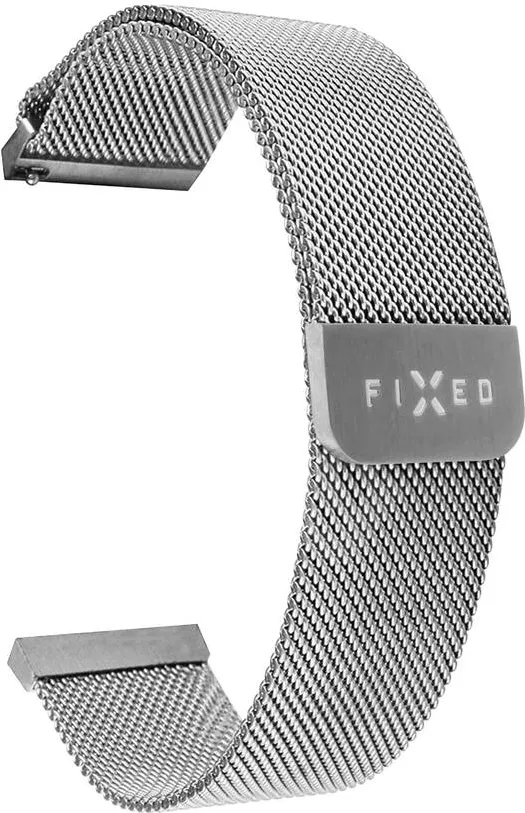 Fixed Mesh Strap for Smatwatch, Quick Release 22mm, Silver