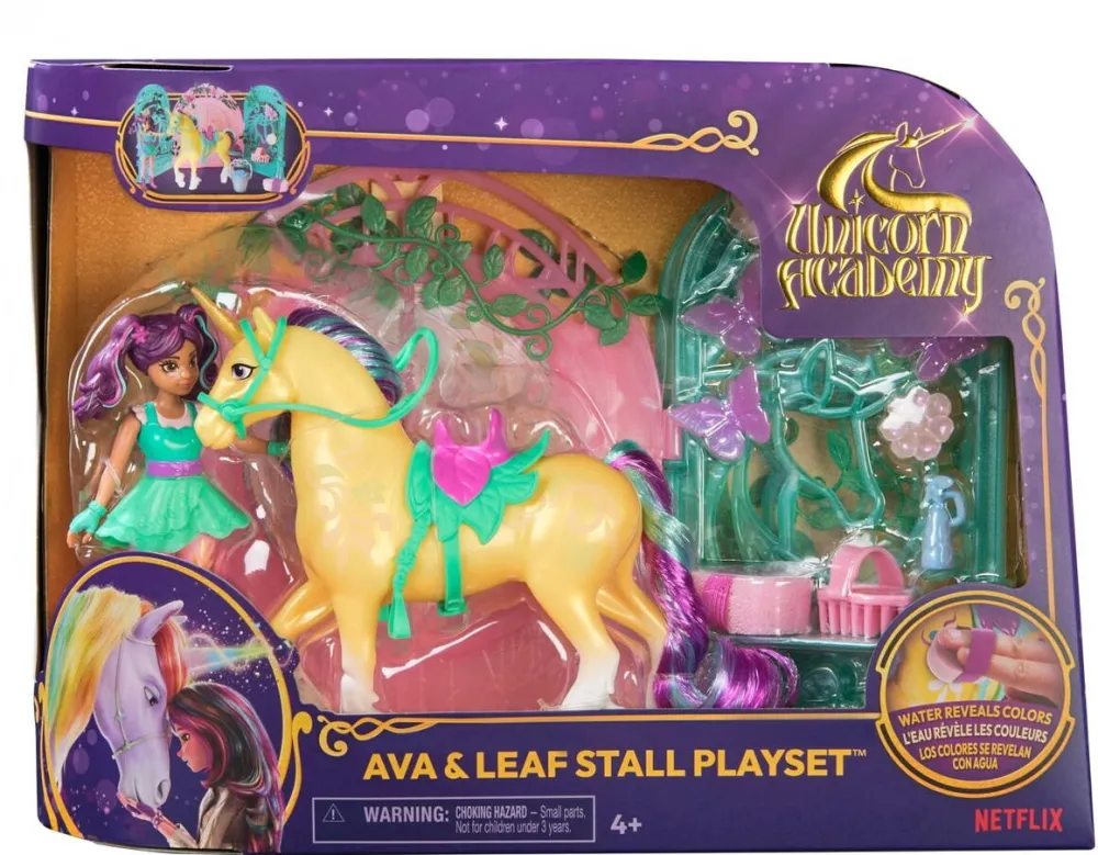 Spinmaster Set de joaca Unicorn Academy - Papusa Ava si Unicornul Leaf, cu accesorii