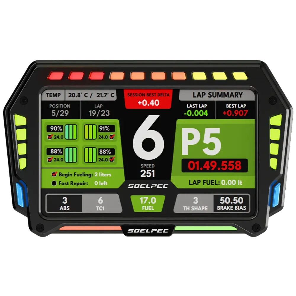 SOELPEC Ecran SOELPEC XR-7, ecran tactil pentru simulatoare de curse, telemetrie RGB - negru