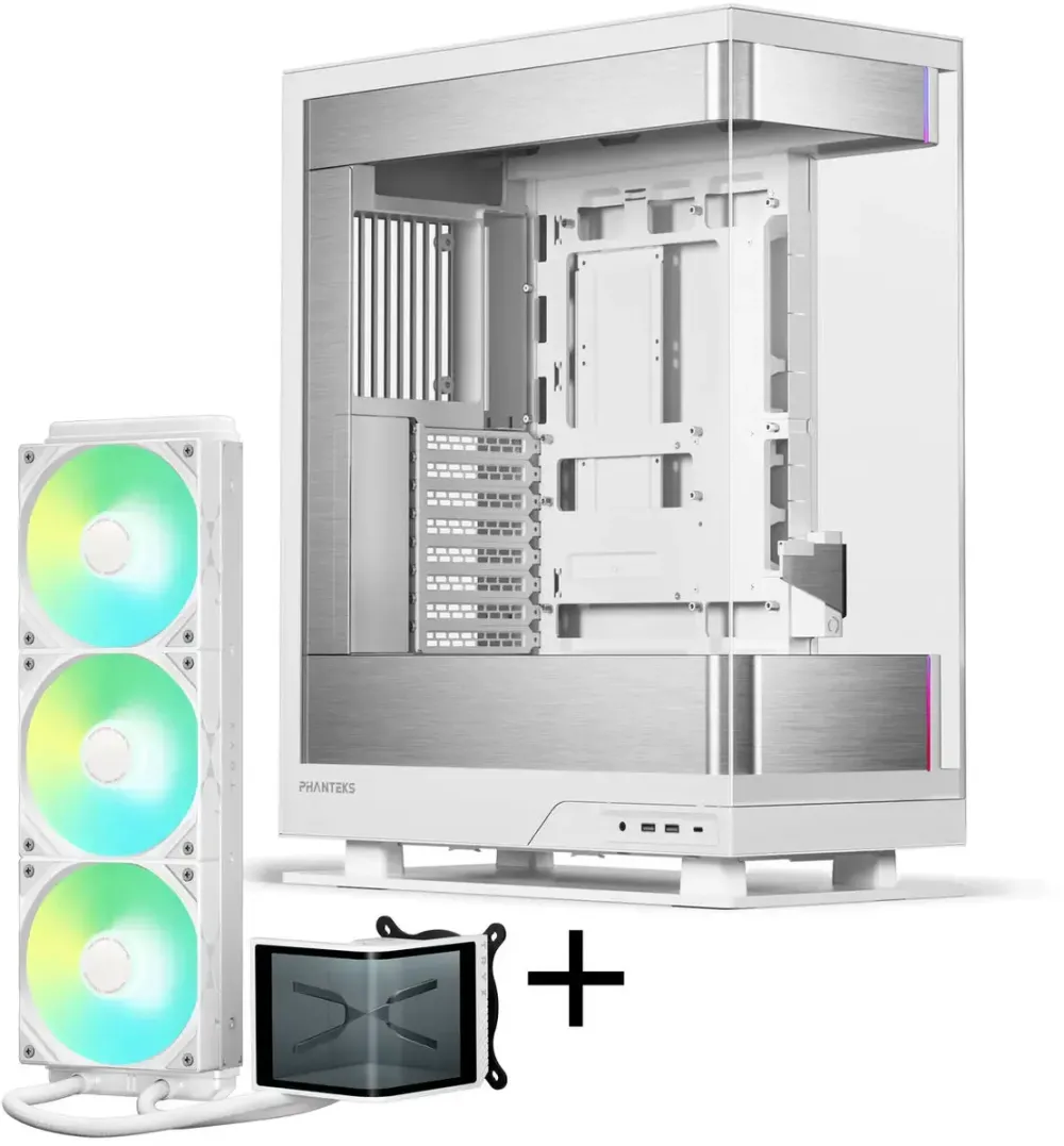 Carcasa PC King Kits Evolv X2 + TRYX PANORAMA SE ARGB Racire completa cu apa - alb, 360 mm