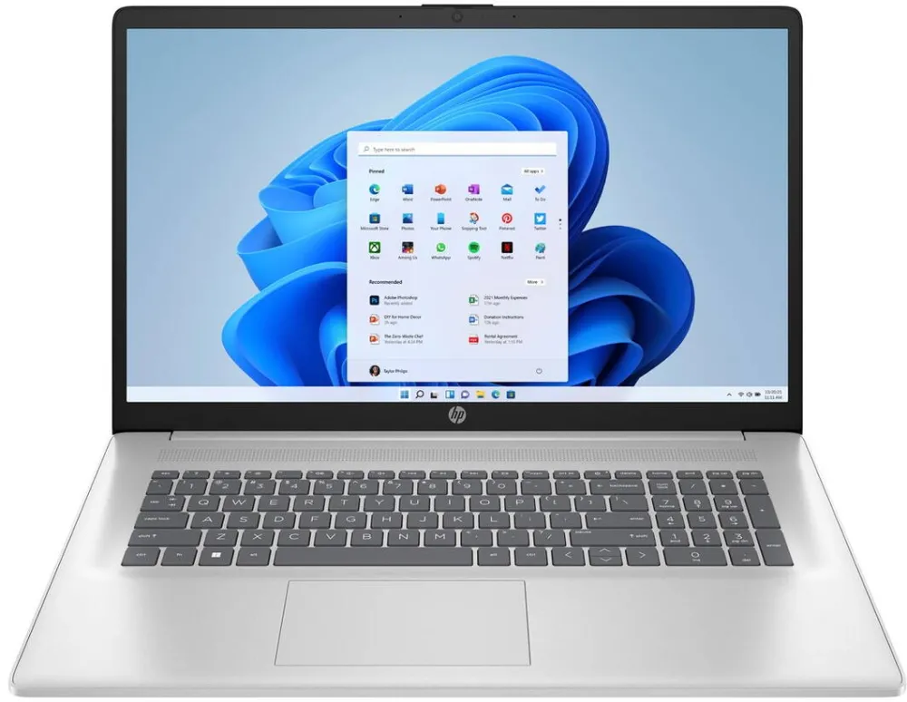 Laptop HP HP 17-cn4007nw Core 7 150U 17,3"FHD IPS 300nits AG 16GB DDR4 3200 SSD512 Intel Graphics Cam 1080p 41Wh Win11 Natural Silver 2Y